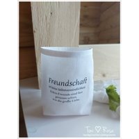 Lichttüte, Lichterbeutel, Stoffwindlicht Mit Spruch, Freundschaft, Freunde, Geschenkidee , Abschiedsgeschenk, Umzug, Shabby Lichttüte, Lichterbeutel, Stoffwindlicht Mit Spruch, Freundschaft, Freunde, Geschenkidee , Abschiedsgeschenk, Umzug, Shabby von ManufakturToniRosa