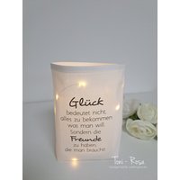 Lichttüte, Lichterbeutel, Stoffwindlicht Mit Spruch, Freundschaft, Freunde, Geschenkidee , Abschiedsgeschenk, Umzug, Shabby Lichttüte, Lichterbeutel, Stoffwindlicht Mit Spruch, Freundschaft, Freunde, Geschenkidee , Abschiedsgeschenk, Umzug, Shabby von ManufakturToniRosa