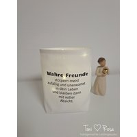 Lichttüte, Lichterbeutel, Stoffwindlicht Mit Spruch Freundschaft, Freunde, Geschenkidee , Abschiedsgeschenk Geschenk Ruhestan Kollegin Rente von ManufakturToniRosa