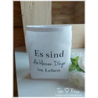Lichttüte , Lichterbeutel Stoffwindlicht Mit Spruch Es Sind Die Kleinen Dinge Im Leben Deko Geschenkidee Shabby Landhausstil Lichttüte , Lichterbeutel Stoffwindlicht Mit Spruch Es Sind Die Kleinen Dinge Im Leben Deko Geschenkidee Shabby Landhausstil von ManufakturToniRosa