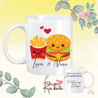 Personalisierte Tasse Mit Wunschnamen - Wir Gehören Zusammen Wie Pommes Und Burger Personalisierte Tasse Mit Wunschnamen - Wir Gehören Zusammen Wie Pommes Und Burger von ManufakturZauber