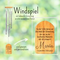 Windspiel Personalisiert Als Erinnerung An Verstorbene | Für Trauernde von ManufakturZauber