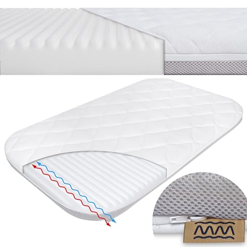 Matratze Chicco Next2me Magic, Kindermatratze 82x50 cm, kompatibel mit Chicco Next2Me, Chicco Beistellbett Air, Next to Me Baby Bed, Matratze Chicco Next 2 Me Dream Hochwertiger Schaumstoff von Manufaktura Materacy