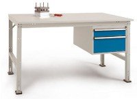 Manuflex AU5767.7035 Komplett-Arbeitstisch Grund UNIVERSAL Standard mit Kunststoff-Platte, BxTxH = 2 von Manuflex