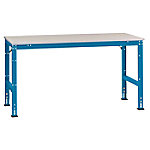 Manuflex Arbeitstisch Stationär Universal Blech, Stahl Brillantblau 1.000 x 600 mm von Manuflex