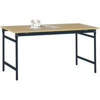 Manuflex BB3005.7016 Beistelltisch BASIS stationär mit Multiplex-Tischplatte in Anthrazit RAL 7016, von Manuflex