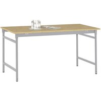 Manuflex BB3005.9006 Beistelltisch BASIS stationär mit Multiplex-Tischplatte in Alusilber ähnlich von Manuflex