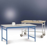 Manuflex BB3019.5021 Beistelltisch BASIS stationär mit PVC-Tischplatte in Wasserblau RAL 5021, BxTx von Manuflex