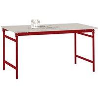 Manuflex BB3021.3003 Beistelltisch BASIS stationär mit Melamin-Tischplatte in Rubinrot RAL 3003, Bx von Manuflex