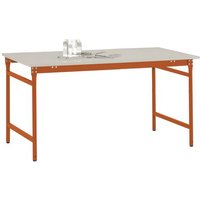 Manuflex BB3081.2001 Beistelltisch BASIS stationär mit Melamin-Tischplatte in Rotorange RAL 2001, B von Manuflex
