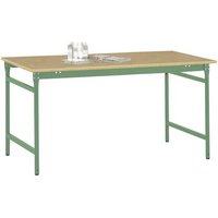 Manuflex BB3085.6011 Beistelltisch BASIS stationär mit Multiplex-Tischplatte in Resedagrün RAL 601 von Manuflex