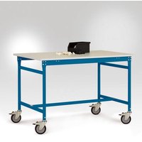 Manuflex LB4053.5007 ESD ESD-Beistelltisch BASIS mobil mit Kautschuk-Tischplatte in Brillantblau RAL von Manuflex