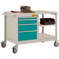 Manuflex LW1002.5021 ESD ESD-Mobile Werkbank Modell 1 mit Einlegeböden, BxTxH 1135 x 590 x 805mm von Manuflex