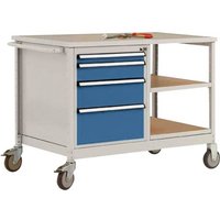 Manuflex MW2001.0002 Mobile Werkbank Modell 1 mit geölter Multiplex-Abdeckplatte 30mm BxTxH 1135 x von Manuflex