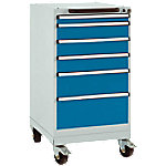 Manuflex Mobil Schubfachschrank 6 Schubfächer BASETEC Brillantblau 500 x 580 x 960 mm von Manuflex