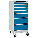 Manuflex Mobil Schubfachschrank BASETEC Brillantblau 500 x 580 x 1.160 mm von Manuflex