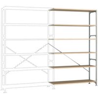 Manuflex RB2584 Fachbodenregal-Anbaumodul (B x H x T) 1500 x 2500 x 800mm Holzboden von Manuflex