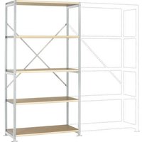 Manuflex RP1012.7035 Fachbodenregal-Grundmodul (B x H x T) 1030 x 2000 x 500mm Holzboden von Manuflex