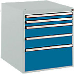 Manuflex Stationär Schubfachschrank 5 Schubfächer BASETEC Brillantblau 500 x 580 x 560 mm von Manuflex