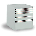Manuflex Stationär Schubfachschrank 5 Schubfächer BASETEC Hellgrau 500 x 580 x 560 mm von Manuflex