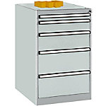 Manuflex Stationär Schubfachschrank 5 Schubfächer BASETEC Hellgrau 500 x 580 x 800 mm von Manuflex