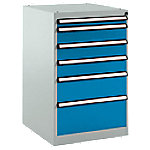 Manuflex Stationär Schubfachschrank 6 Schubladen BASETEC Brillantblau 500 x 580 x 800 mm von Manuflex