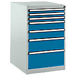 Manuflex Stationär Schubfachschrank 7 Schubladen BASETEC 1.2 Brillantblau 500 x 580 x 800 mm von Manuflex