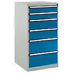 Manuflex Stationär Schubfachschrank BASETEC 6 Schubladen Brillantblau 500 x 580 x 1.000 mm von Manuflex