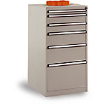 Manuflex Stationär Schubfachschrank BASETEC Hellgrau 500 x 580 x 1.000 mm von Manuflex