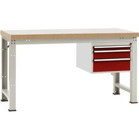 Manuflex WP5614.3003 Komplett-Werkbank Grund PROFI Standard mit Multiplex-Platte, BxTxH = 2000 x 700 von Manuflex