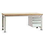 Manuflex Werkbank Complete Basic Profi Standard Multiplex, Stahl  Lichtgrau 2.000 x 700 x 840 mm von Manuflex