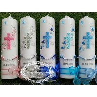 Taufkerze Blütenwind "Das Original ©" von ManusKerzenzauber