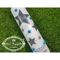 Taufkerze Mit Sternen Für Jungen Oder Mädchen Taufkerze Mit Sternen Für Jungen Oder Mädchen von ManusKerzenzauber