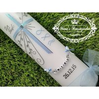 Taufkerze & "Das Original © Der Buchstabenkette" von ManusKerzenzauber