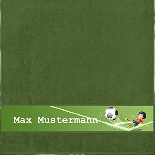 Manutextur Duschtuch mit Namen - personalisiert - Motiv Eckball - viele Farben & Motive - Dusch-Handtuch - dunkelgrün - Größe 70x140 cm - persönliches Geschenk mit Wunsch-Motiv und Wunsch-Name Manutextur Duschtuch mit Namen - personalisiert - Motiv Eckball - viele Farben & Motive - Dusch-Handtuch - dunkelgrün - Größe 70x140 cm - persönliches Geschenk mit Wunsch-Motiv und Wunsch-Name von Manutextur