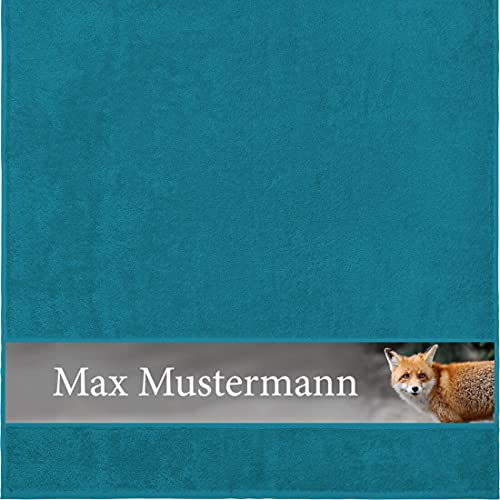 Manutextur Duschtuch mit Namen - personalisiert - Motiv Fuchs - viele Farben & Tiermotiven - Dusch-Handtuch - Petrol - Größe 70x140 cm - persönliches Geschenk mit Wunsch-Motiv und Wunsch-Name Manutextur Duschtuch mit Namen - personalisiert - Motiv Fuchs - viele Farben & Tiermotiven - Dusch-Handtuch - Petrol - Größe 70x140 cm - persönliches Geschenk mit Wunsch-Motiv und Wunsch-Name von Manutextur