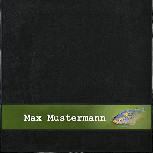 Manutextur Duschtuch mit Namen - personalisiert - Motiv Karpfen - viele Farben & Tiermotiven - Dusch-Handtuch - schwarz - Größe 70x140 cm - persönliches Geschenk mit Wunsch-Motiv und Wunsch-Name Manutextur Duschtuch mit Namen - personalisiert - Motiv Karpfen - viele Farben & Tiermotiven - Dusch-Handtuch - schwarz - Größe 70x140 cm - persönliches Geschenk mit Wunsch-Motiv und Wunsch-Name von Manutextur