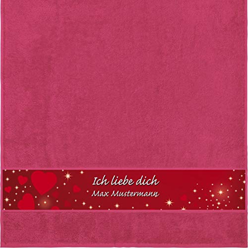 Manutextur Duschtuch mit Namen - personalisiert - Motiv Liebe - Herz - viele Farben & Motive - Dusch-Handtuch - Fuchsia - Größe 70x140 cm - persönliches Geschenk mit Wunsch-Motiv und Wunsch-Name Manutextur Duschtuch mit Namen - personalisiert - Motiv Liebe - Herz - viele Farben & Motive - Dusch-Handtuch - Fuchsia - Größe 70x140 cm - persönliches Geschenk mit Wunsch-Motiv und Wunsch-Name von Manutextur