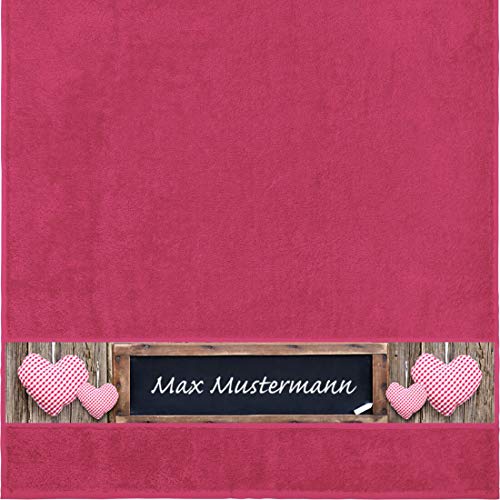 Manutextur Duschtuch Mit Namen - Personalisiert - Motiv Liebe - Tafel - Viele Farben - Dusch-Handtuch - Fuchsia - Größe 70x140 cm - Persönliches Geschenk Mit Wunsch-Name Manutextur Duschtuch Mit Namen - Personalisiert - Motiv Liebe - Tafel - Viele Farben - Dusch-Handtuch - Fuchsia - Größe 70x140 cm - Persönliches Geschenk Mit Wunsch-Name von Manutextur