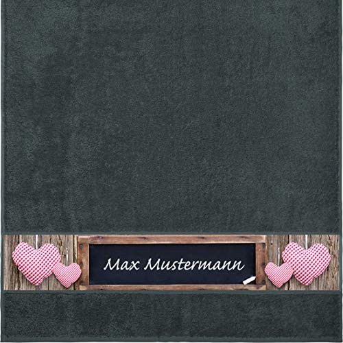 Manutextur Duschtuch mit Namen - personalisiert - Motiv Liebe - Tafel - viele Farben & Motive - Dusch-Handtuch - anthrazit - Größe 70x140 cm - persönliches Geschenk mit Wunsch-Motiv und Wunsch-Name Manutextur Duschtuch mit Namen - personalisiert - Motiv Liebe - Tafel - viele Farben & Motive - Dusch-Handtuch - anthrazit - Größe 70x140 cm - persönliches Geschenk mit Wunsch-Motiv und Wunsch-Name von Manutextur
