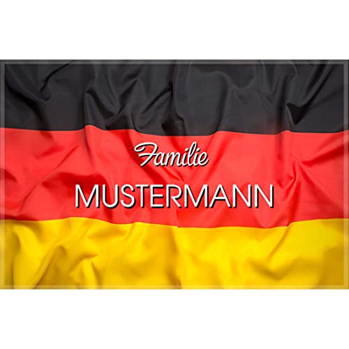 Manutextur Fußmatte mit Namen - Motiv Flagge Deutschland - viele Länder-Motive - Schmutzfangmatte personalisiert - Größe 50x80 cm - persönliches & individuelles Geschenk von Manutextur