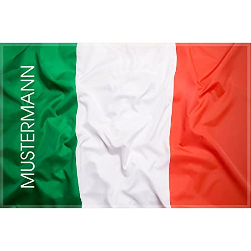 Manutextur Fußmatte mit Namen - Motiv Flagge Italien - viele Länder-Motive - Schmutzfangmatte personalisiert - Größe 50x80 cm - persönliches & individuelles Geschenk von Manutextur