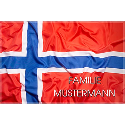 Manutextur Fußmatte mit Namen - Motiv Flagge Norwegen - viele Länder-Motive - Schmutzfangmatte personalisiert - Größe 50x80 cm - persönliches & individuelles Geschenk von Manutextur