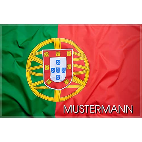 Manutextur Fußmatte mit Namen - Motiv Flagge Portugal - viele Länder-Motive - Schmutzfangmatte personalisiert - Größe 50x80 cm - persönliches & individuelles Geschenk von Manutextur