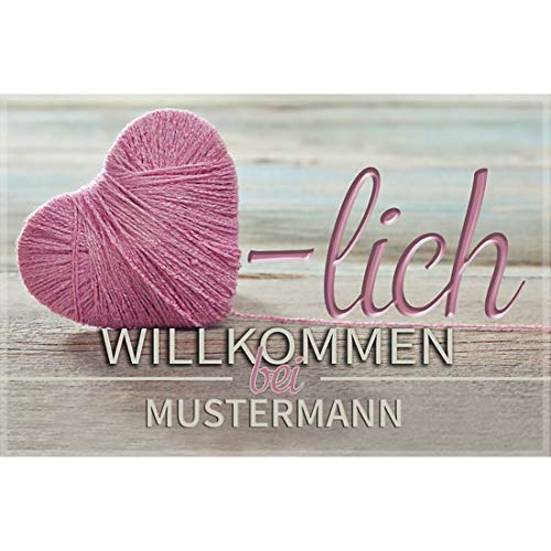 Manutextur Fußmatte mit Namen - Motiv Herzlich Willkommen - viele Motive - Schmutzfangmatte personalisiert - Größe 50x80 cm - persönliches & individuelles Geschenk von Manutextur