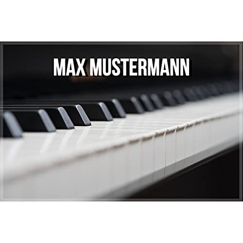 Manutextur Fußmatte mit Namen - Motiv Klavier 1 - viele Musik-Motive - Schmutzfangmatte personalisiert - Größe 50x80 cm - persönliches & individuelles Geschenk von Manutextur