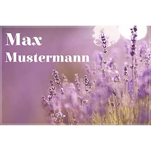 Manutextur Fußmatte mit Namen - Motiv Lavendel 2 - viele Natur-Motive - Schmutzfangmatte personalisiert - Größe 50x80 cm - persönliches & individuelles Geschenk von Manutextur