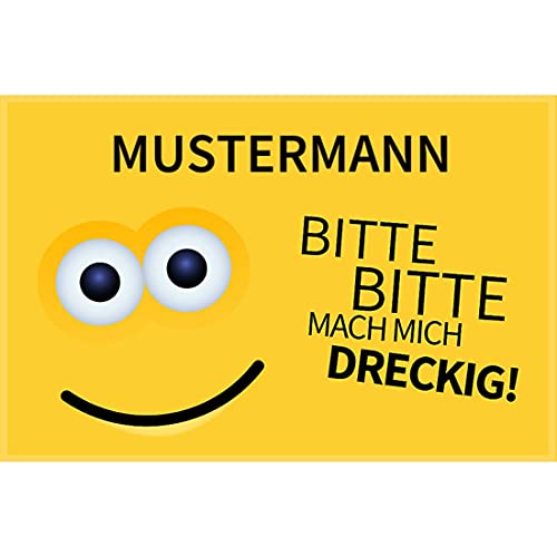 Fußmatte mit Namen - Motiv Mach Mich dreckig! - viele Spruch-Motive - Schmutzfangmatte personalisiert - Größe 50x80 cm - persönliches & individuelles Geschenk von Manutextur