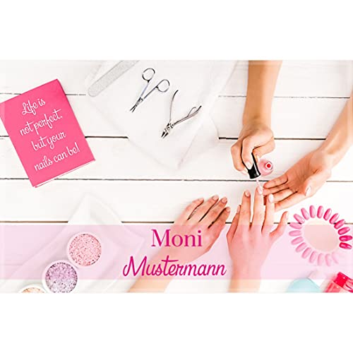 Manutextur Fußmatte mit Namen - Motiv Nagelstudio - viele Beruf-Motive - Schmutzfangmatte personalisiert - Größe 50x80 cm - persönliches & individuelles Geschenk von Manutextur