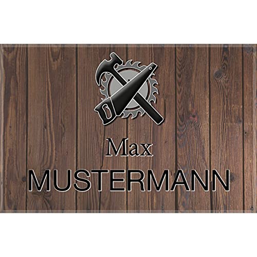 Manutextur Fußmatte mit Namen - Motiv Schreinerei 1 - viele Beruf-Motive - Schmutzfangmatte personalisiert - Größe 50x80 cm - persönliches & individuelles Geschenk von Manutextur